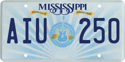 MS license plate AIU250