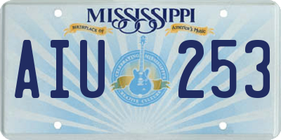 MS license plate AIU253