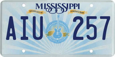 MS license plate AIU257
