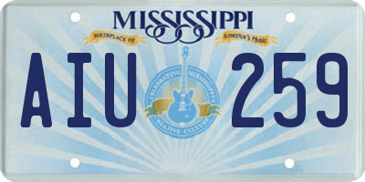 MS license plate AIU259