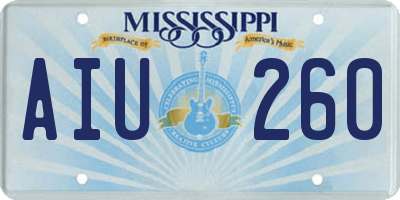 MS license plate AIU260