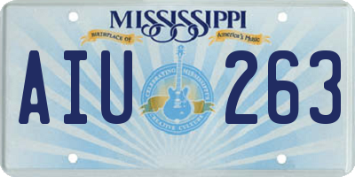 MS license plate AIU263