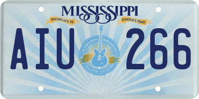 MS license plate AIU266