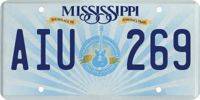MS license plate AIU269