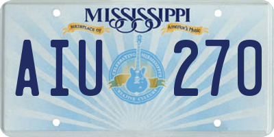 MS license plate AIU270