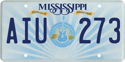 MS license plate AIU273