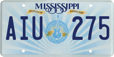 MS license plate AIU275