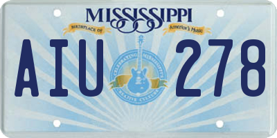MS license plate AIU278