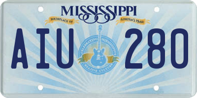 MS license plate AIU280