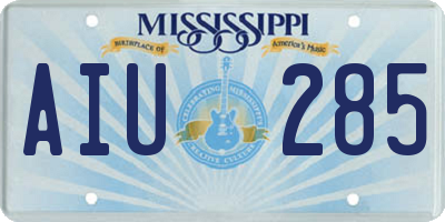 MS license plate AIU285