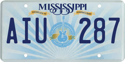 MS license plate AIU287