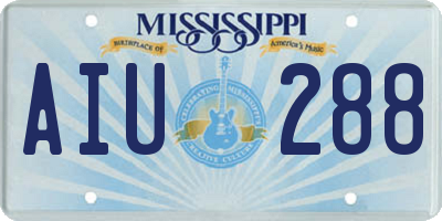 MS license plate AIU288