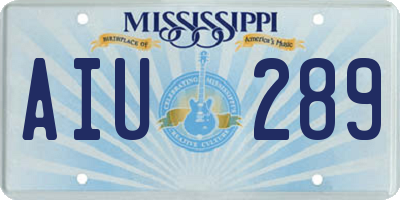 MS license plate AIU289