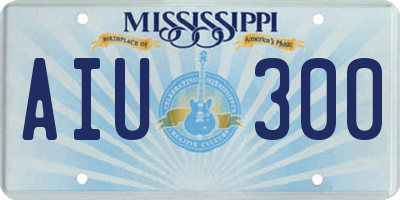 MS license plate AIU300
