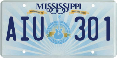 MS license plate AIU301