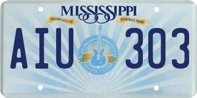 MS license plate AIU303