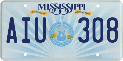 MS license plate AIU308