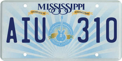 MS license plate AIU310