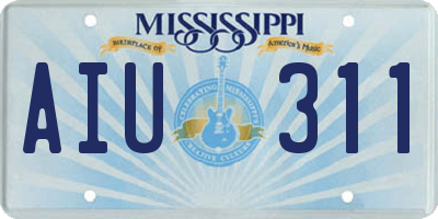 MS license plate AIU311