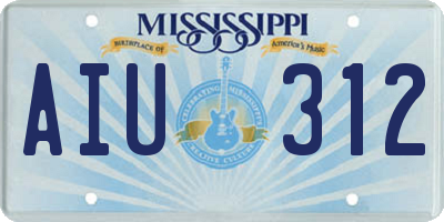 MS license plate AIU312