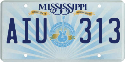 MS license plate AIU313