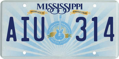 MS license plate AIU314