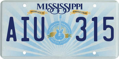 MS license plate AIU315