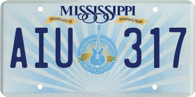 MS license plate AIU317