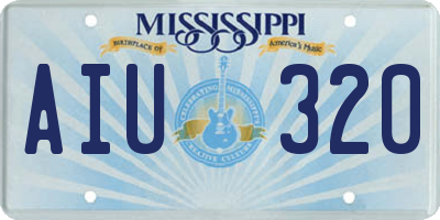 MS license plate AIU320