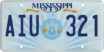 MS license plate AIU321