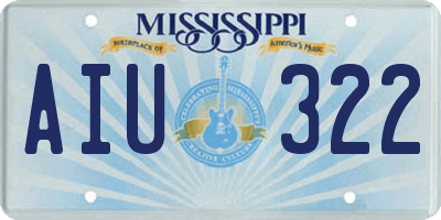 MS license plate AIU322