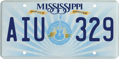 MS license plate AIU329