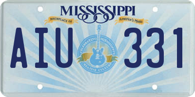 MS license plate AIU331