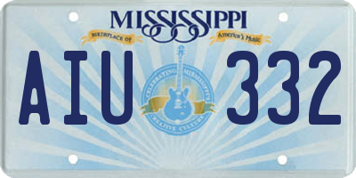 MS license plate AIU332