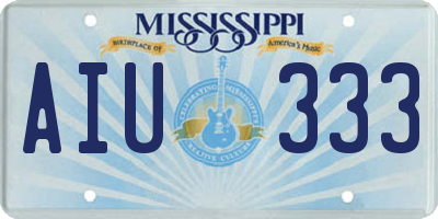 MS license plate AIU333