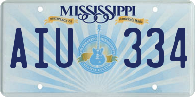 MS license plate AIU334