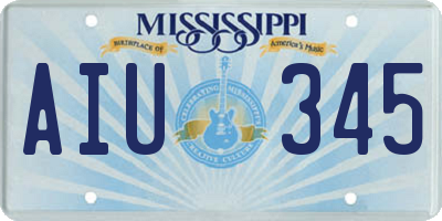 MS license plate AIU345