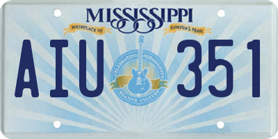 MS license plate AIU351