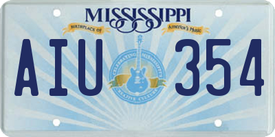 MS license plate AIU354