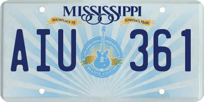 MS license plate AIU361