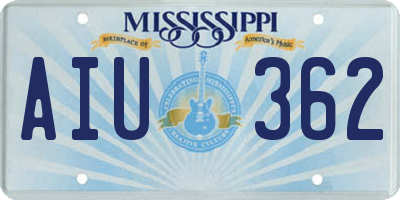 MS license plate AIU362
