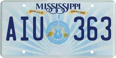 MS license plate AIU363