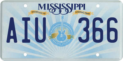 MS license plate AIU366