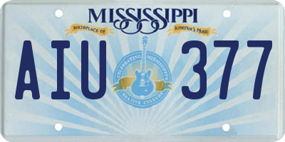 MS license plate AIU377