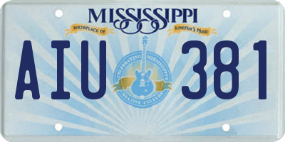 MS license plate AIU381