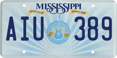 MS license plate AIU389