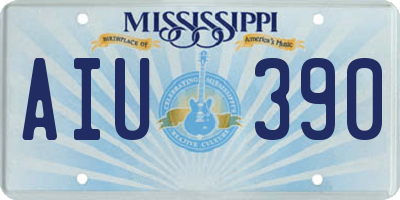 MS license plate AIU390