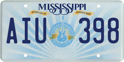 MS license plate AIU398