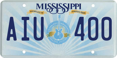 MS license plate AIU400
