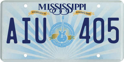 MS license plate AIU405